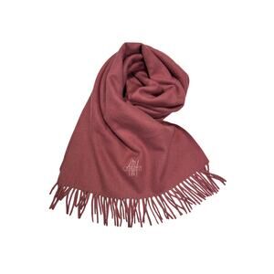 CERRUTI 1881 Vintage Rose Cashmere-Wool Fringe Scarf – 1990s